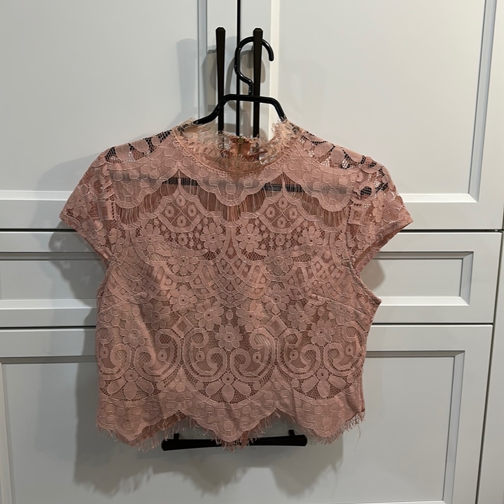 Blush pink lace top